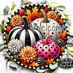 Pumpkin Wreath Sign, Thanksgiving Wreath Signs, Fall Pumpkin Welcome Sign, Halloween Wreath Sign, Fall Wreath Signs, Fall Wreath Attachment