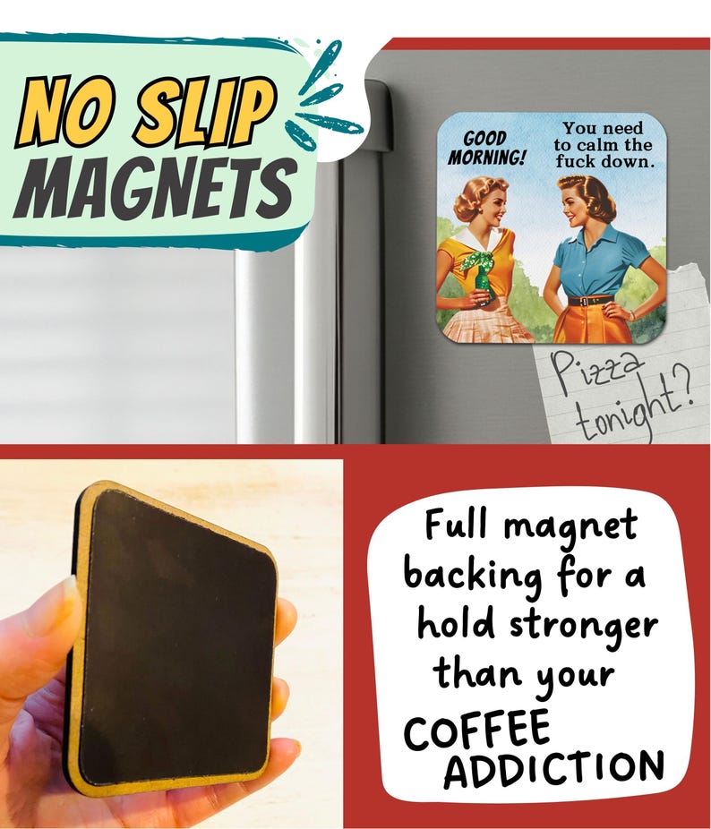Funny Retro Magnet, Fun Magnets Funny Office Magnets, Silly Fridge Magnets, Adhd Magnet, Funny Adult Magnets, Fun Fridge Magnets, HR Gifts image 3