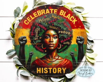 Black History Month, Black Month History, BHM Wall Art, Black History Month Wreath Sign, Black History Gifts, Black Lives Matter Sign, BLM
