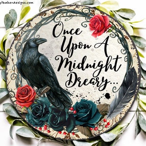 Edgar Allan Po, Edgar Allan Poe Decor, Dark Academia Decor,  Edgar Allan Poe Macabre Decor, Edgar Allen Poe Gifts, Raven Wreath Sign, Gothic