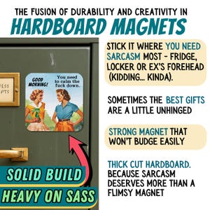 Funny Retro Magnet, Fun Magnets Funny Office Magnets, Silly Fridge Magnets, Adhd Magnet, Funny Adult Magnets, Fun Fridge Magnets, HR Gifts image 4