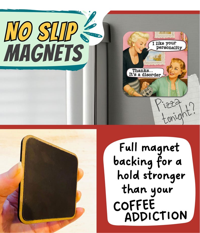 Funny Retro Magnet for Locker Fridge or Desk Sarcastic Quote Gift for Coworkers Magnet Collectors Office Humor Pink Decor Piece image 3