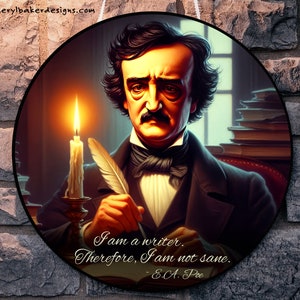 Edgar Allen Poe Wall Art, Edgar Allan Poe Artwork, Edgar Allan Poe Art, Dark Moody Art, Gothic Decor, Edgar Allan Poe Gifts, Writers Gifts