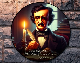 Edgar Allen Poe Wall Art, Edgar Allan Poe Artwork, Edgar Allan Poe Art, Dark Moody Art, Gothic Decor, Edgar Allan Poe Gifts, Writers Gifts
