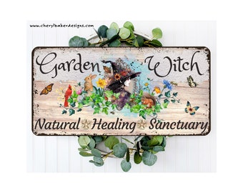 Garden Witch Sign, Witch Garden Decor, Hedge Witch Signs, Witch Decor, Wiccan Decor, Whimsical Garden Decor, Garden Decoration, Garden Sign