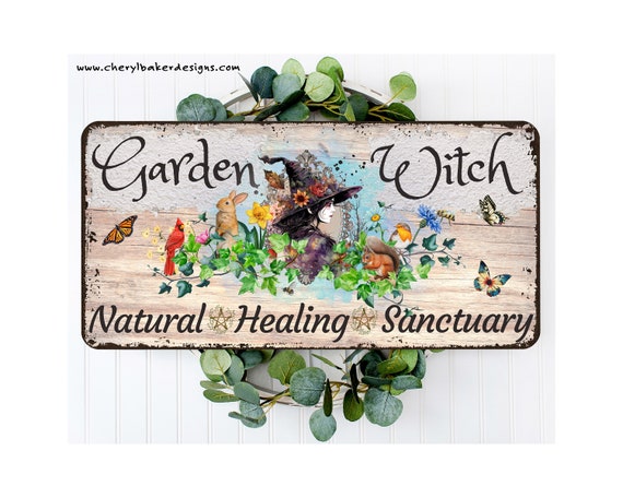 Garden Witch Sign, Witch Garden Decor, Hedge Witch Signs, Witch Decor, Wiccan Decor, Whimsical Garden Decor, Garden Decoration, Garden Sign
