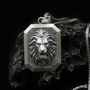 Men&#39;s Personalized Lion Necklace Gift For Leo Pendant Sterling Silver Mother&#39;s Day Gift Unisex Memorial Anniversary Handmade Gift for Him