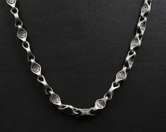 Collar de cadena de plata joyería medieval, cadena nórdica, joyería nórdica, regalo de cadena de hombre para él, collar de cadena de plata para hombres joyería de calidad