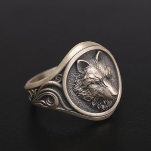 Wolf Ring, Sterling Silver Rings , Animal Jewelry, Nature Ring, Unique Ring, Edgy Style, Wolf Totem, Wilderness Ring