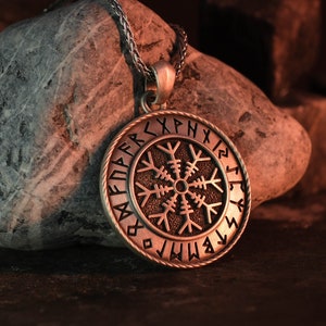 Aegishjalmur Necklace, Celtic Pendant, Norse Silver Necklace, Viking Symbol Pendant, Helm of Awe Jewelry, Icelandic Magic, Celtic Norse