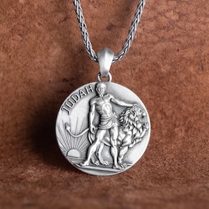 Lion of Judah Men Necklace, Unique 925 Sterling Silver Lion of Judah Pendant, Kingdom of Judah Jewelry, Religious Jewelry, Gift For Men