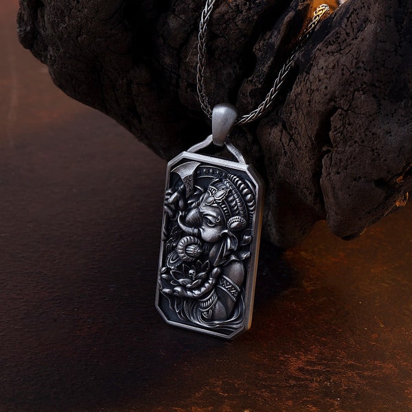 Hindu Lord God Ganesha Pendant spiritual Yoga Jewelry Meditation Gifts For Her, Women's, Men's Unisex Protection Talisman