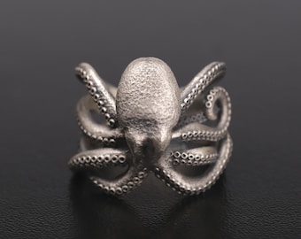 Octopus Jewelry, 3D Octopus Ring,  Sea Life Ring, Nautical Theme, Marine Inspired, Aquatic Accessory, Tentacle Wrap Ring, Nature Inspired