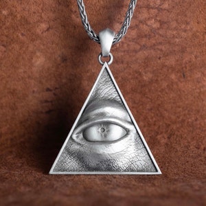 Illuminati Halskette, Auge der Vorsehung, Illuminati Dreieck, Freimaurer Symbol, Geheimbund, Einzigartiges Accessoire, Mythologie Schmuck