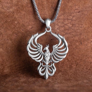 Phoenix Men Necklace, Handmade 925 Sterling Silver Phoenix Pendant, Animal Jewelry, Mythical Bird Jewelry, Unique Gift For Men
