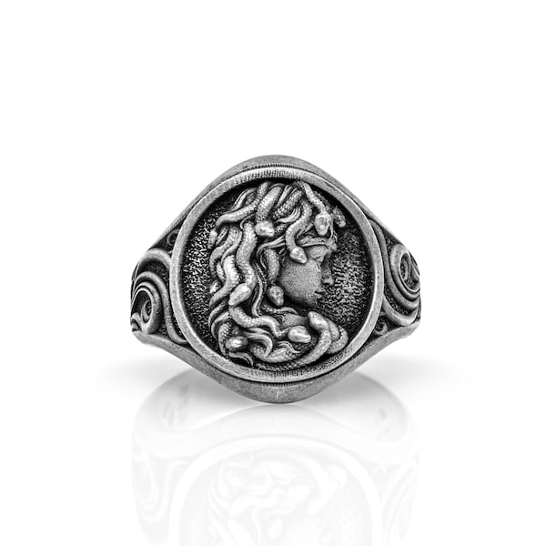 Medusa Head Ring, Medusa Ring, Mythologic Jewelry, Greek Myth Ring, Serpent Ring, Greek Goddess Ring, Gorgon Ring, Greek Mythology