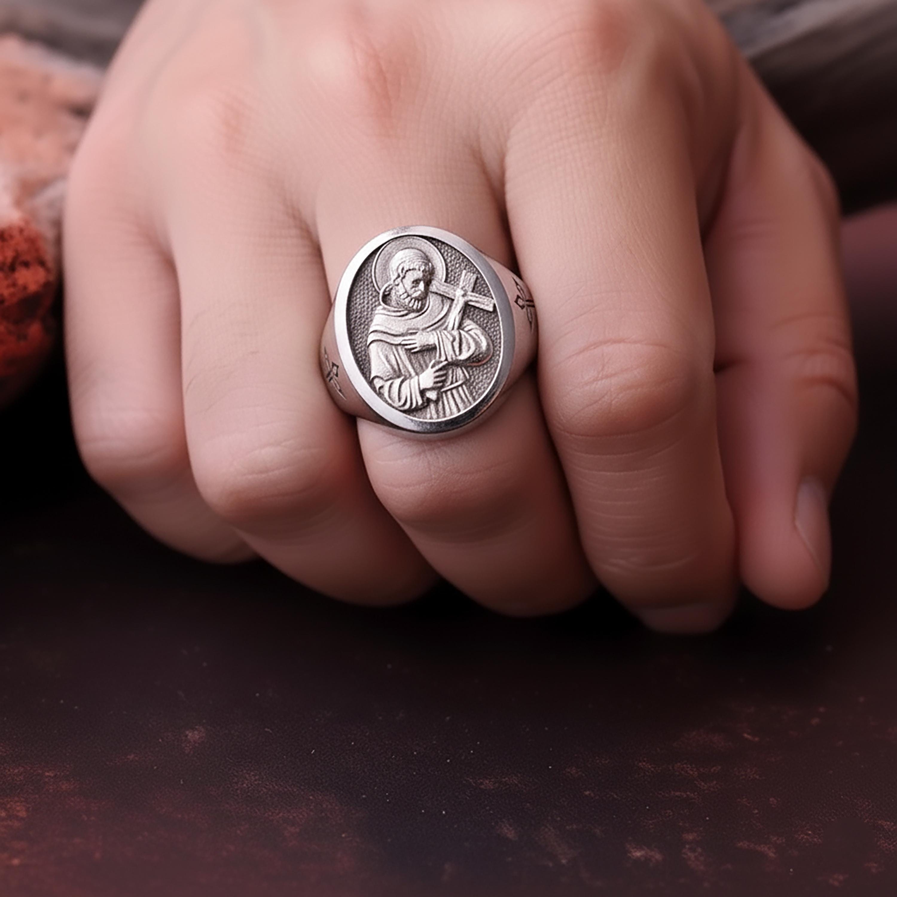 St. Francis of Assisi Ring - 925 Silver Patron Saint of Animals