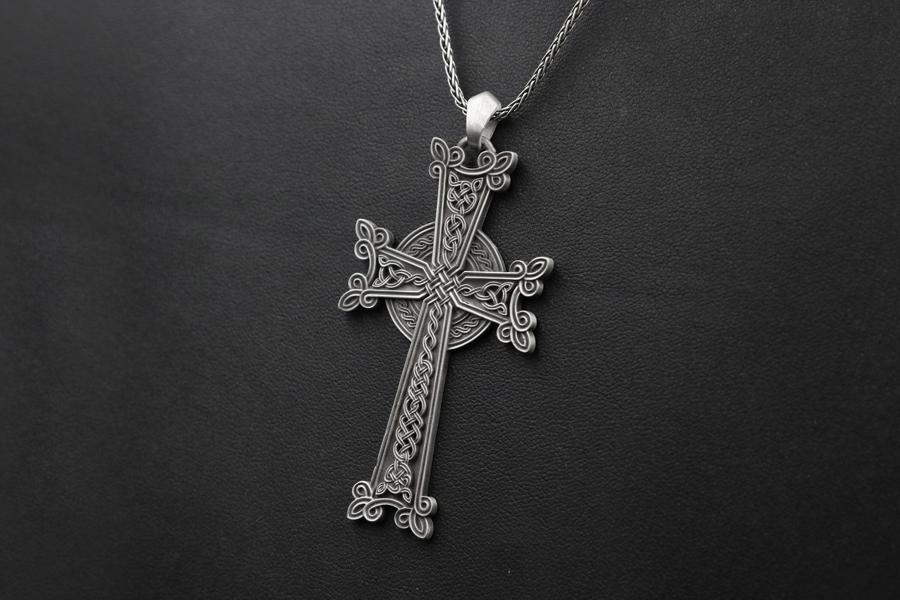 Silver Celtic Cross Necklace Religious Pendant Unisex Gift for Him Her ...