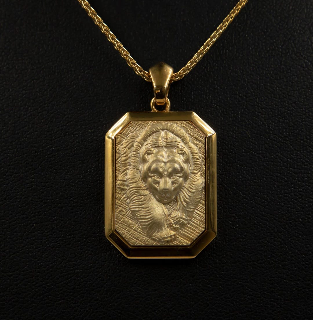 10K | 14K | 18K Gold Bear Inlay Pendant - Grizzly Bear Spirit Animal ...