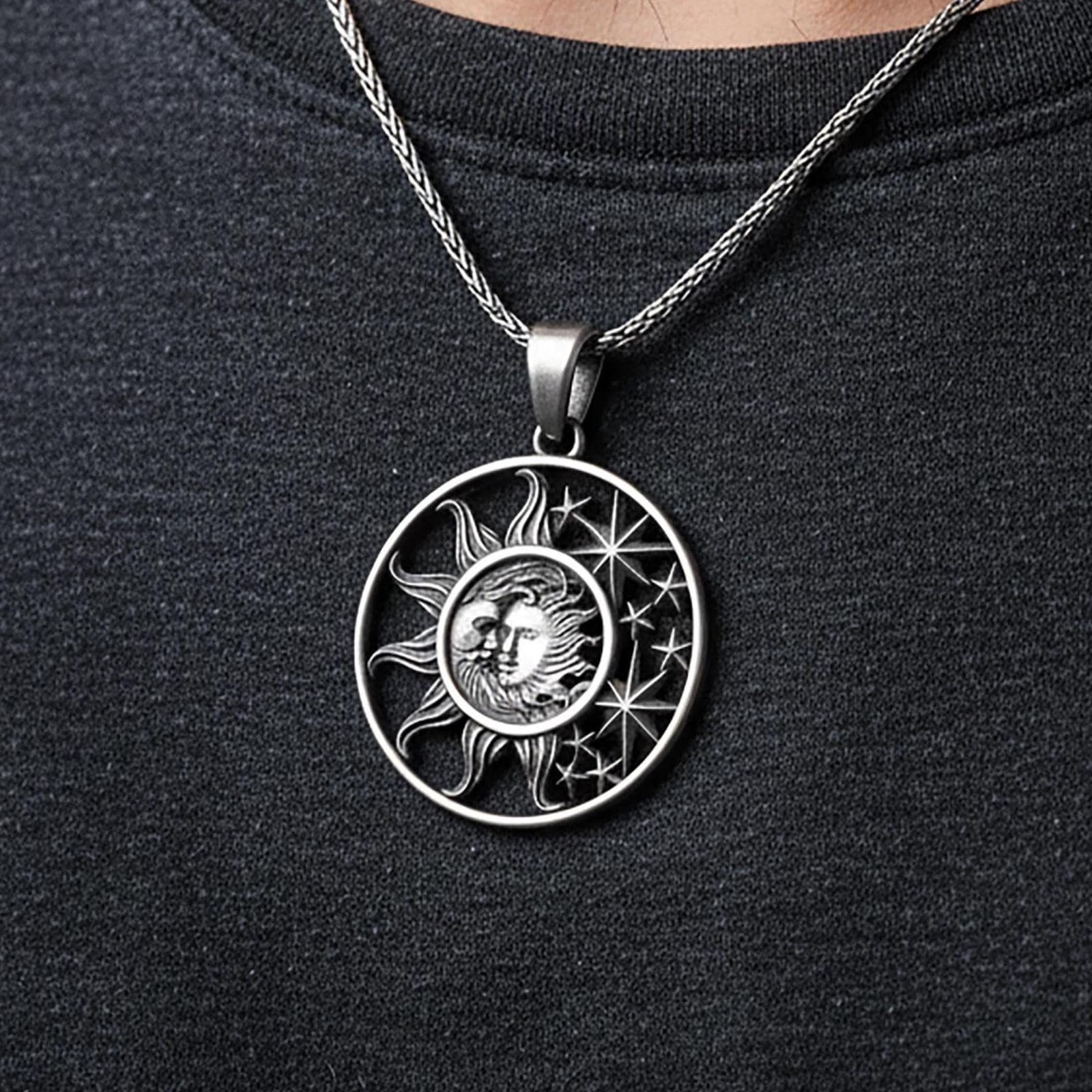 Moon and Sun Necklace, Mother Nature Necklace, Sun, Moon and Wind