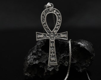 Silver Ankh Pendant | Egyptian Mythology Jewelry | Ancient Symbol Jewelry | Personalized Gift Ideas | Sterling Silver Key of Nile Pendant