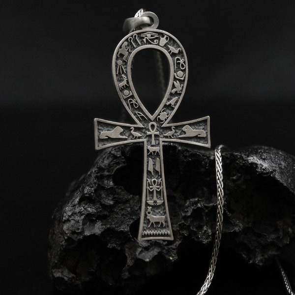 Colgante Ankh de plata / Joyería de mitología egipcia / Joyería de símbolo antiguo / Ideas de regalo personalizadas / Colgante de llave de plata de ley del Nilo