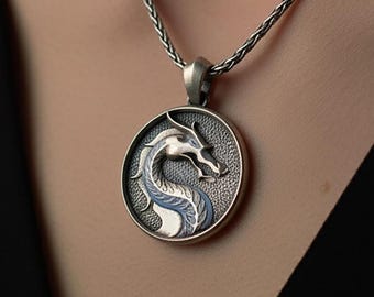 Mortal Kombat Pendant, Dragon Necklace, Gaming Jewelry, Arcade Classic, Nostalgic Accessory, Video Game Icon, Fighting Tournament