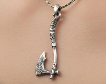 Viking Axe Necklace⋆Norse Mythologhy Jewelry⋆Vikings Jewelry⋆Nordic Metal Warrior Pendant for men Customizable Scandinavian Charm