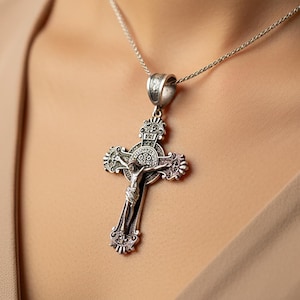 Sterling Silver Jesus Christ Crucifix Pendant | Personalized Cross Necklace