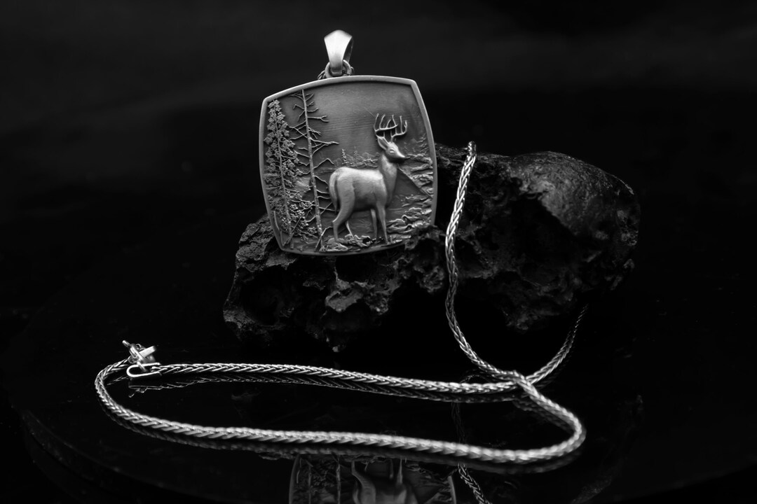 Silver Deer Necklace Personalized Sterling Silver Jewelry for Etsy