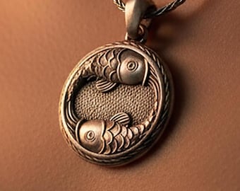 Sterling Silver Pisces Necklace, Zodiac Fish Pendant, Horoscope Jewelry