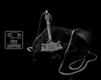Mjolnir Pendant Sterling Silver⋆Exclusive Norse Viking Jewelry for Men and Women⋆Handmade Silver Thor Necklace Thor&#39;s Mjolnir Personalized