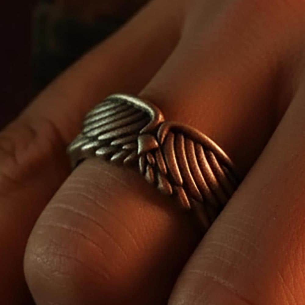 Sterling Silver Angel Wings Ring, Spiritual Band, Divine Jewelry - Etsy