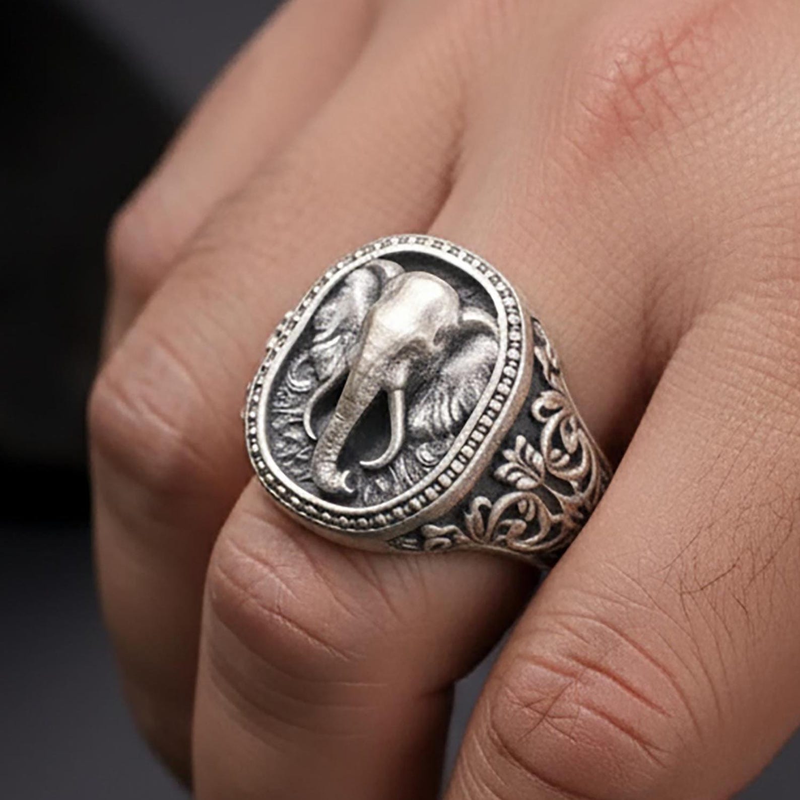 Stacking Animal Ring ,elephants Handmade Sterling Silver Men Band Ring ...