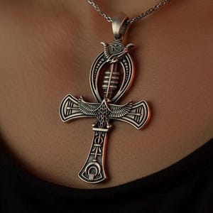 Ankh Key Pendant, Egyptian Symbol, Life Necklace, Pharaoh's Charm, Ancient Egypt, Spiritual Jewelry, Unisex Accessory, Historical Gift image 1