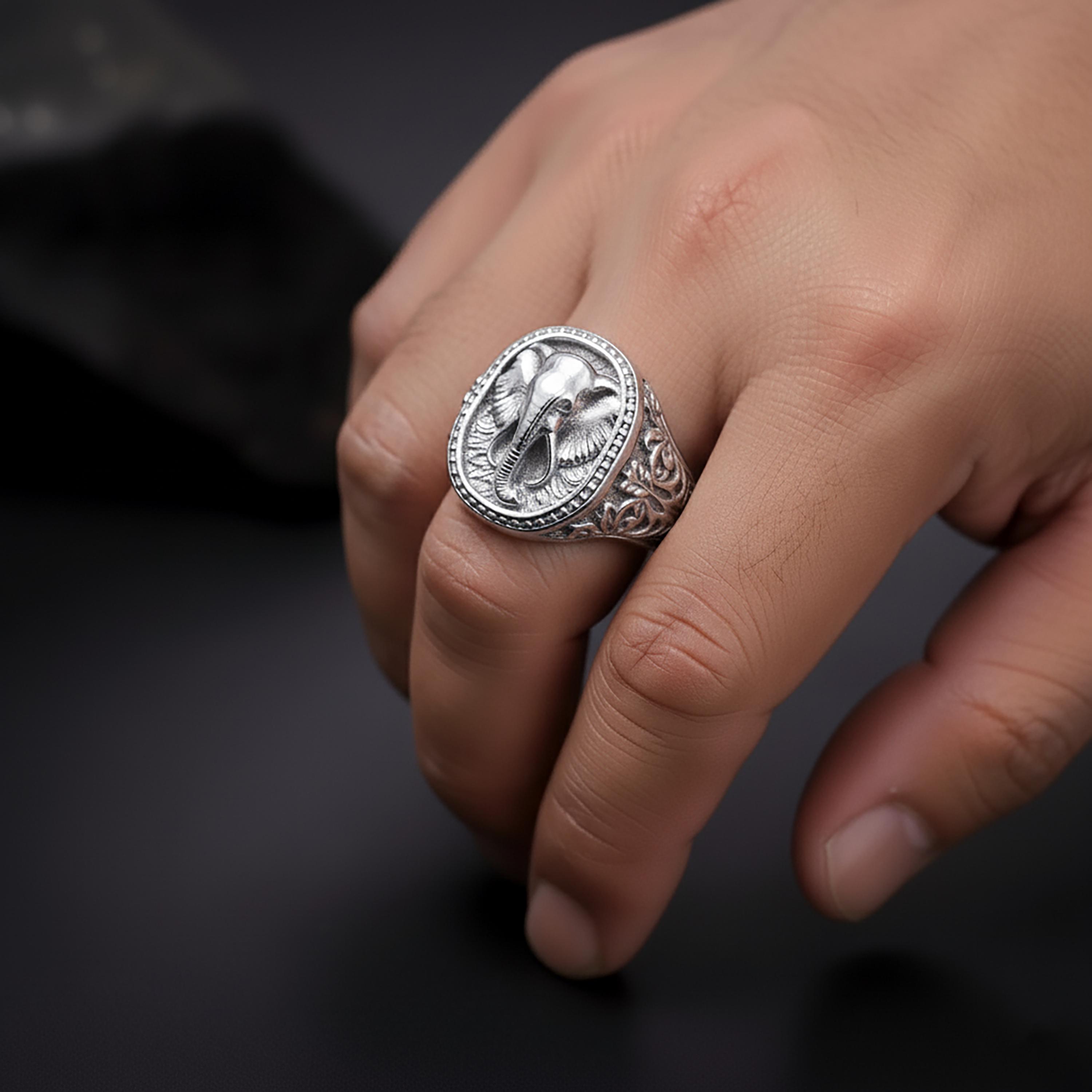 Stacking Animal Ring ,elephants Handmade Sterling Silver Men Band Ring ...