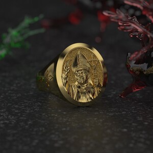 St. John Paul II Signet Ring - 925 Silver Catholic Pope Jewelry, Patron ...