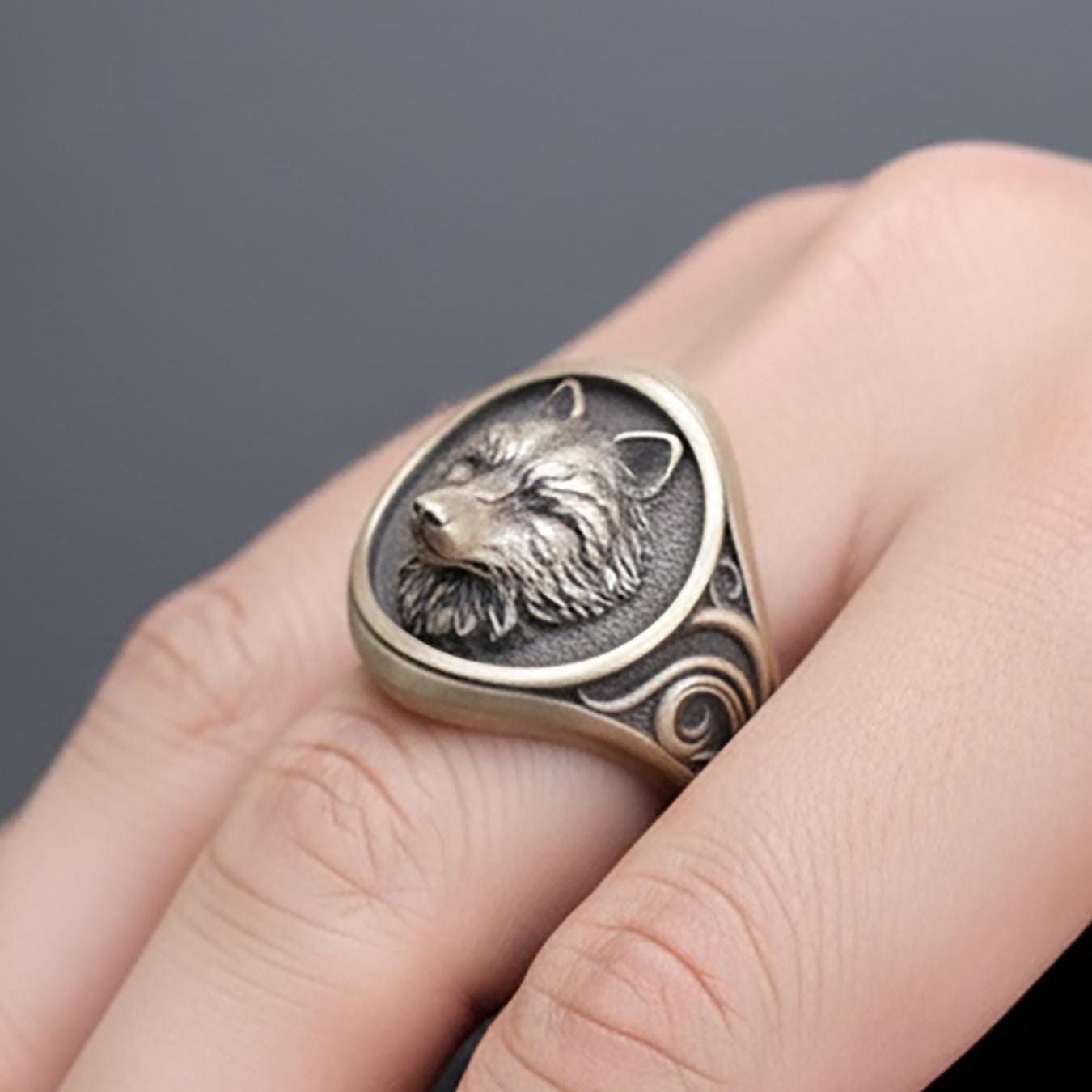 Wolf Ring, Sterling Silver Rings , Animal Jewelry, Nature Ring