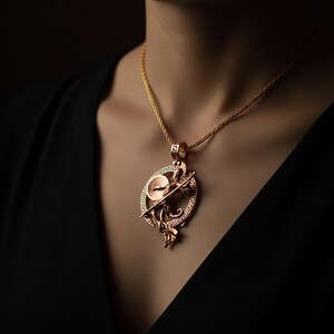Athena Necklace, Minerva Pendant, Warrior Goddess, Athena Spear Charm, Athena Shield Charm, Sterling Athena, Silver Minerva, Goddess Jewelry Rose Gold Finish