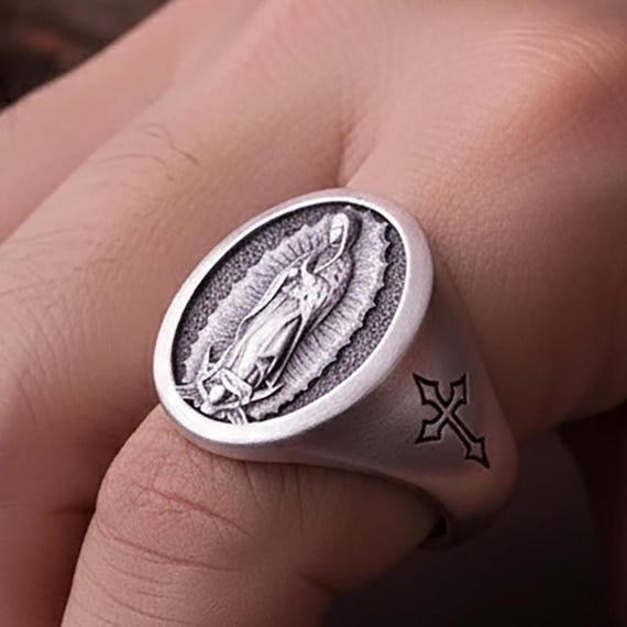 Our Lady of Guadalupe Signet Ring - 925 Silver Virgin Mary