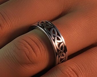 Keltischer Knoten Ring, Irische Band Sterling Silber, Eternity Schmuck