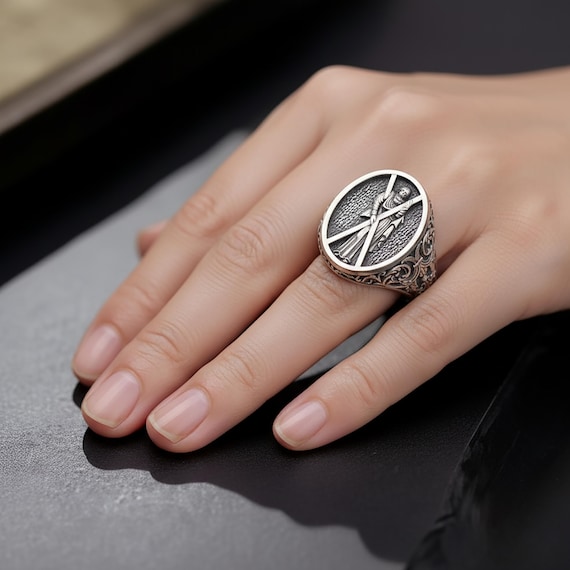 Saint Andrew Ring, Saint Andrew Men's Ring, Christian Saint Andrew