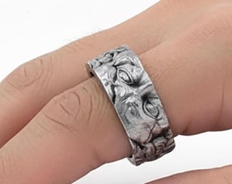 ミケランジェロ作「モーゼ」925スターリングシルバー彫刻リング
