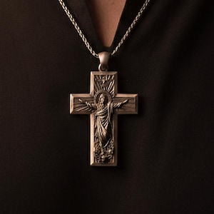 Jesus Ascension Cross, Christian Necklace, Faith Jewelry, Holy Pendant, Spiritual Charm, Ascension Gift, Religious Artifact
