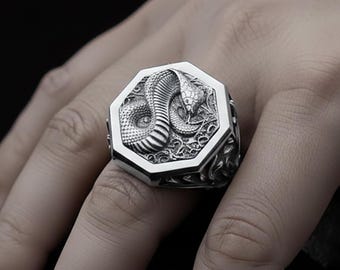 Snake Ring, Serpent Ring, Cobra Ring, Skeleton Ring, Animal Skull Ring, Punk Ring, Grunge Ring, Goth Ring, Birthday Gift