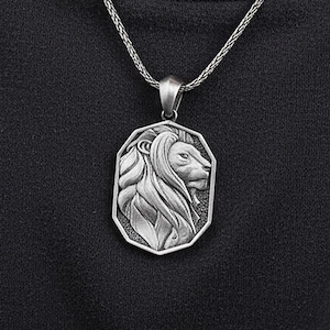 Ciondolo leone, collana leone personalizzata, collana leone uomo, regalo per uomo Leone, ciondolo leone in argento, regalo per marito, idea regalo leone