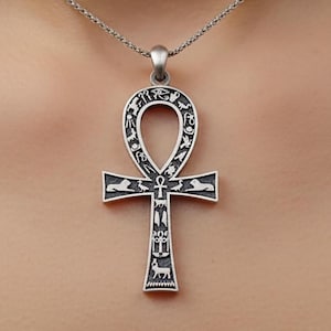 Silver Ankh Pendant | Egyptian Mythology Jewelry | Ancient Symbol Jewelry | Personalized Gift Ideas | Sterling Silver Key of Nile Pendant