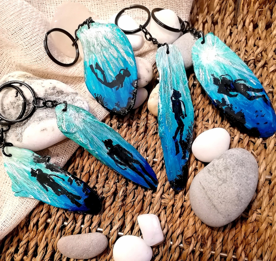 Scuba Diver Keychain - Etsy
