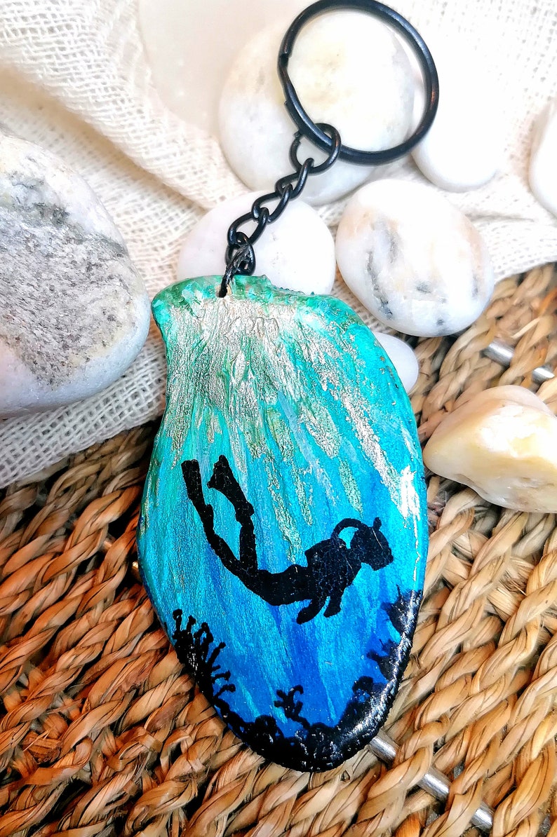 Scuba Diver Keychain - Etsy
