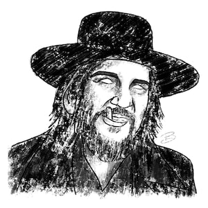 Waylon Jennings B&W Icon Series Portrait Digital File